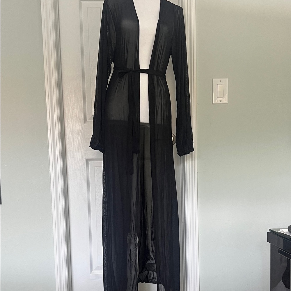 Sheer Black Long cover up